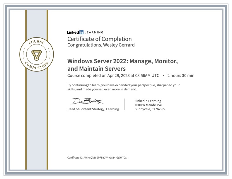 Windows Server 2022: Manage, Monitor, and Maintain&nbsp;Servers