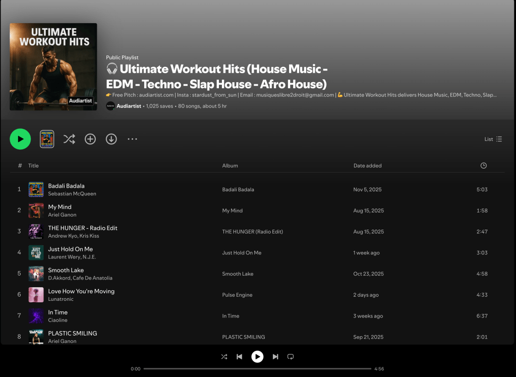 Wez G (Skip The Groove) on Ultimate Workout Hits Spotify&nbsp;Playlist