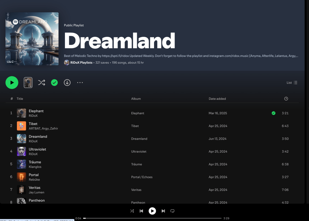 Wez G (Acid Melt) on Dreamland Spotify&nbsp;Playlist
