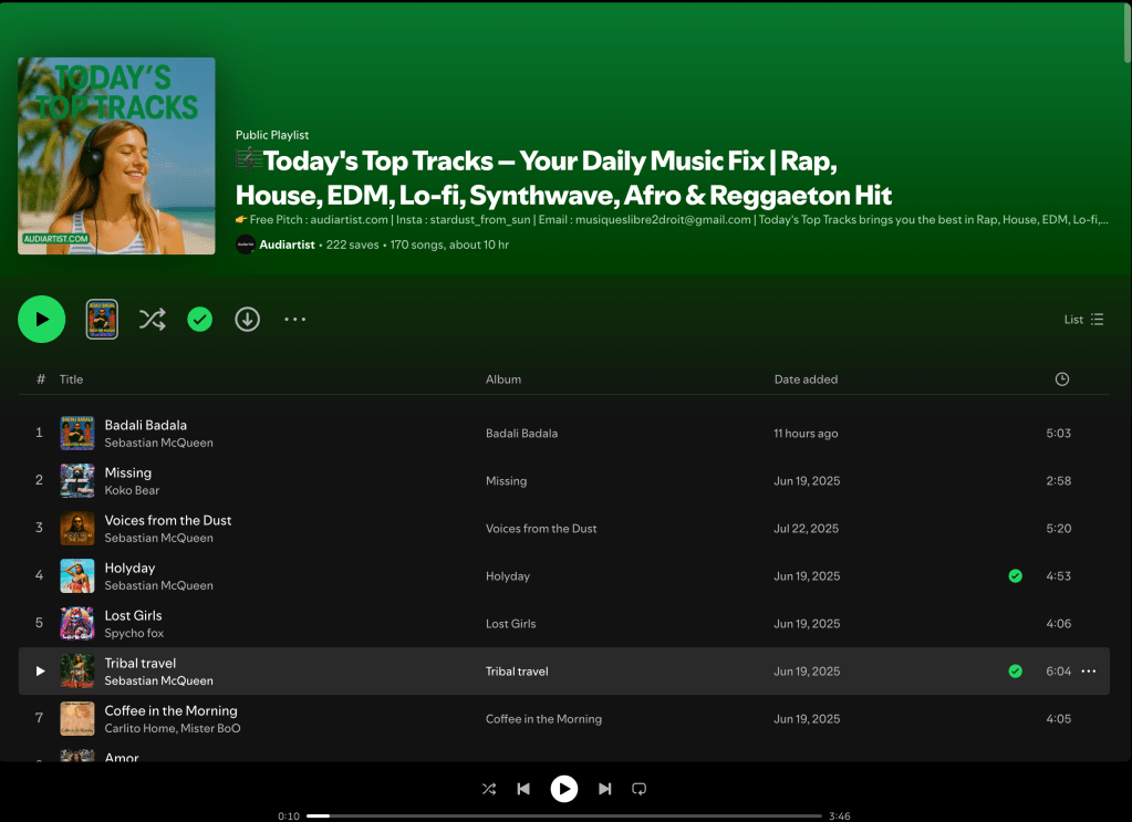 Wez G (Move To The Dancefloor) on Today’s Top Tracks Spotify&nbsp;Playlist