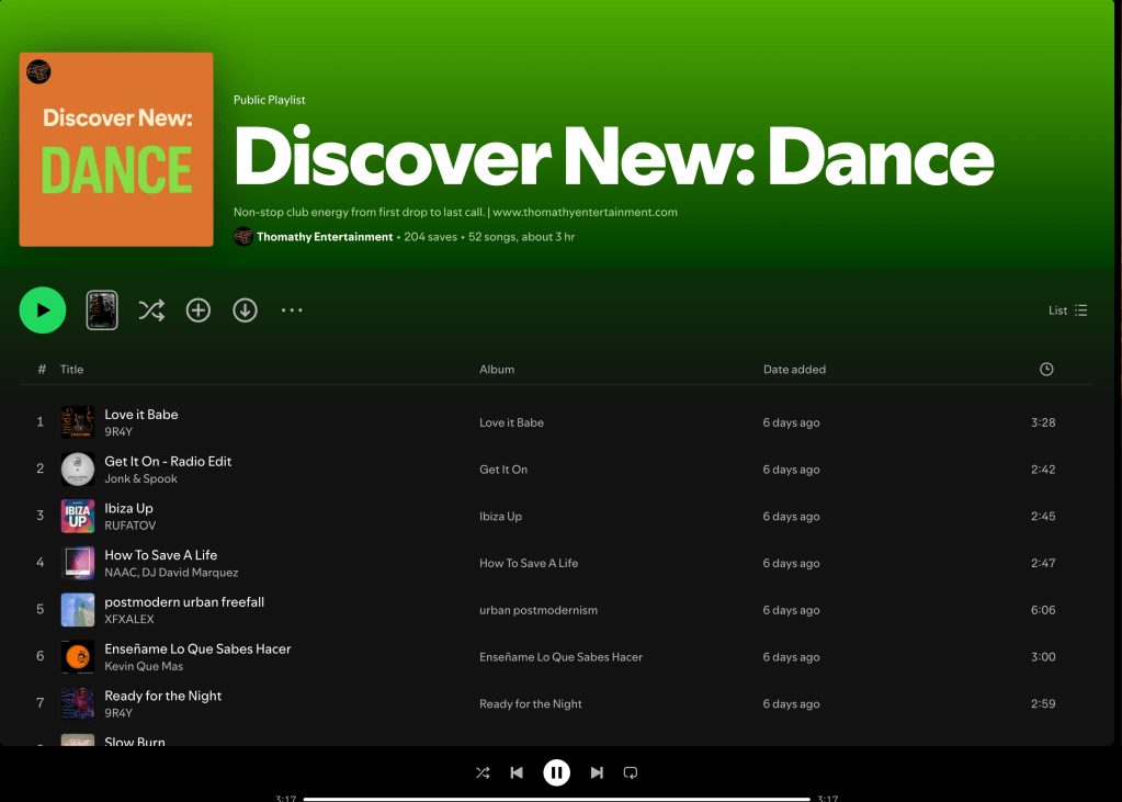 Wez G (Aliens) on Discover New: Dance Spotify&nbsp;Playlist