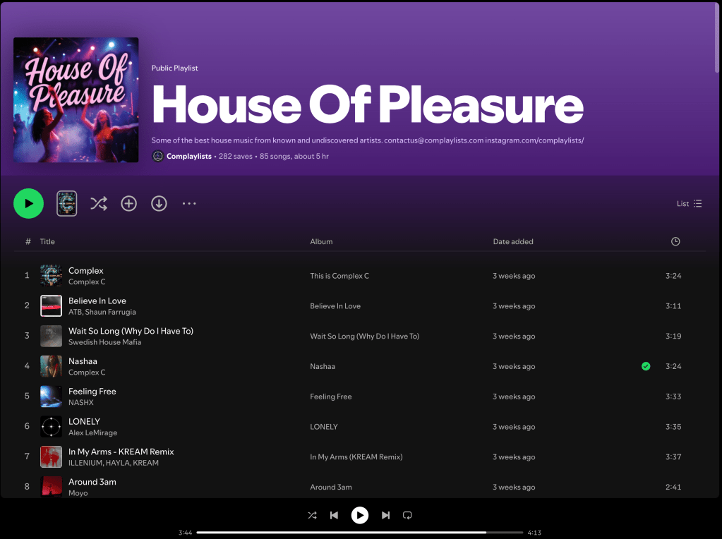 Wez G (Skip The Groove) on House Of Pleasure Spotify&nbsp;Playlist