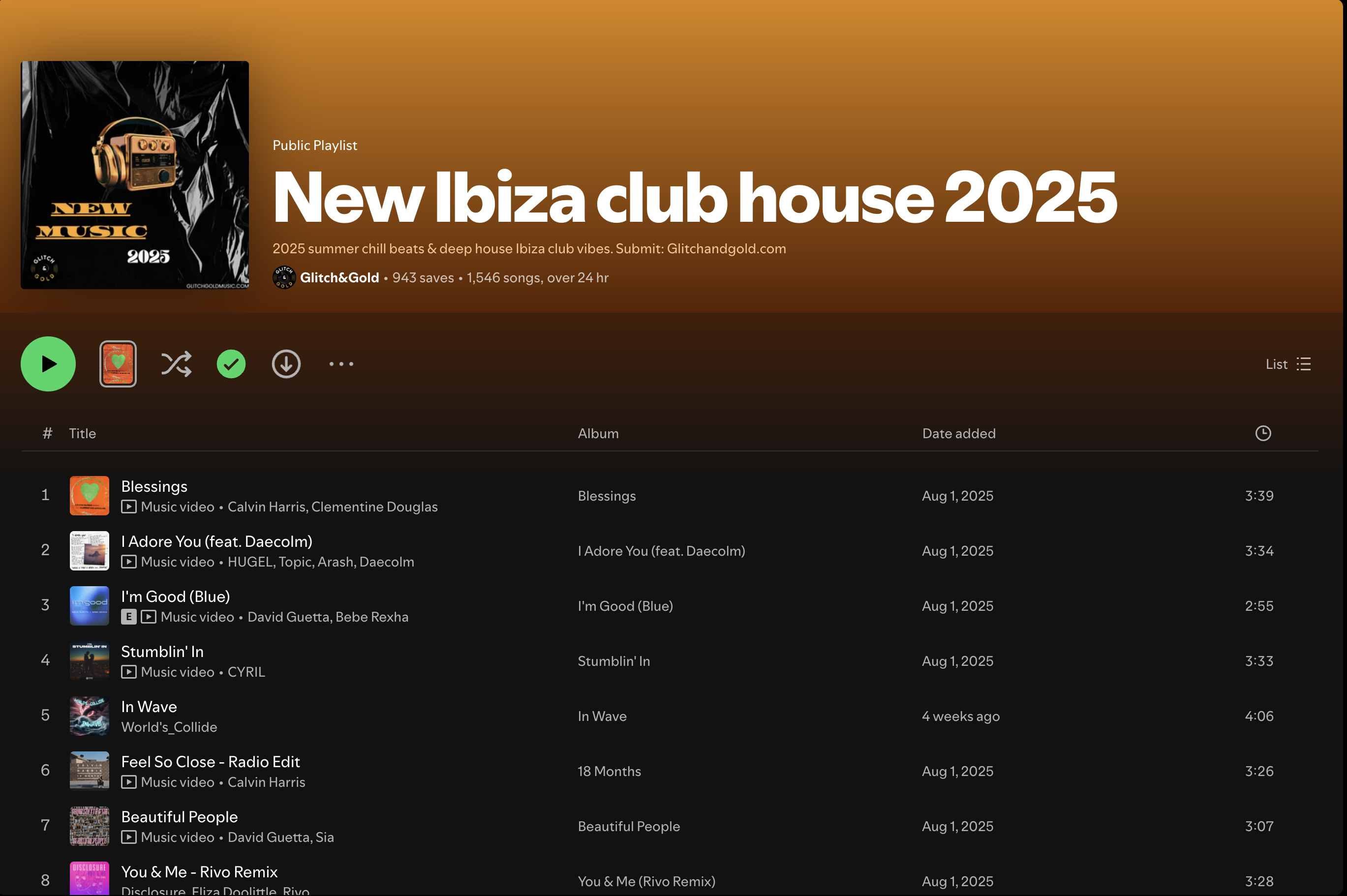 Wez G (Holiday) on New Ibiza Club House 2025 Spotify Playlist