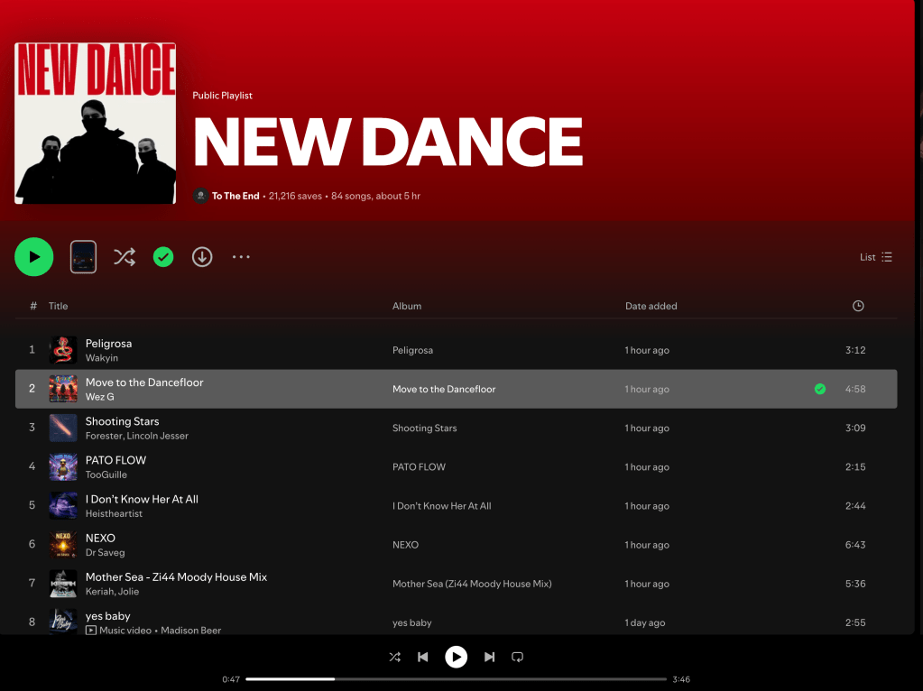 Wez G (Move to The Dancefloor) on New Dance Spotify&nbsp;Playlist