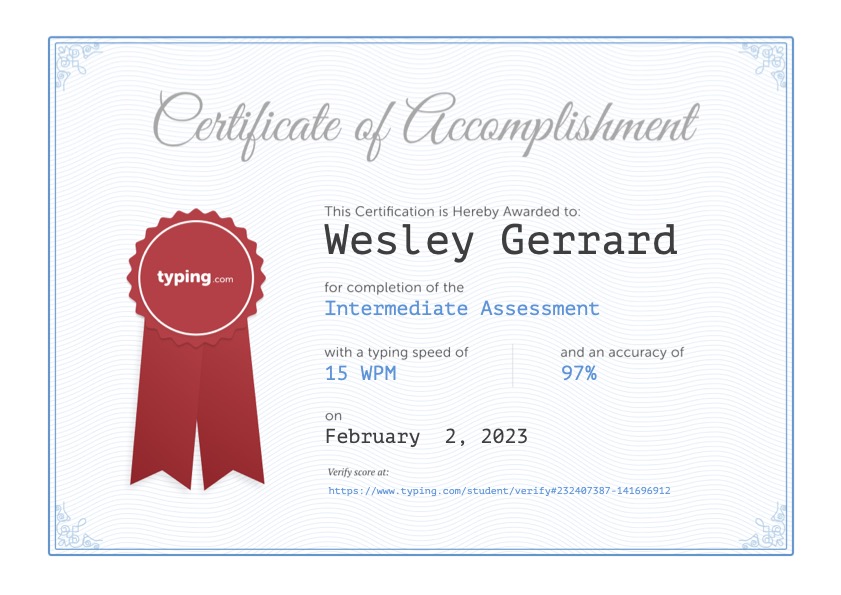 Typing Intermediate Assessment