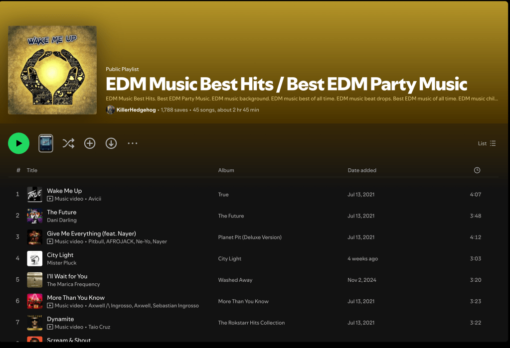 Wez G (Aliens) on EDM Music Best Hits / Best EDM Party Music Spotify&nbsp;Playlist