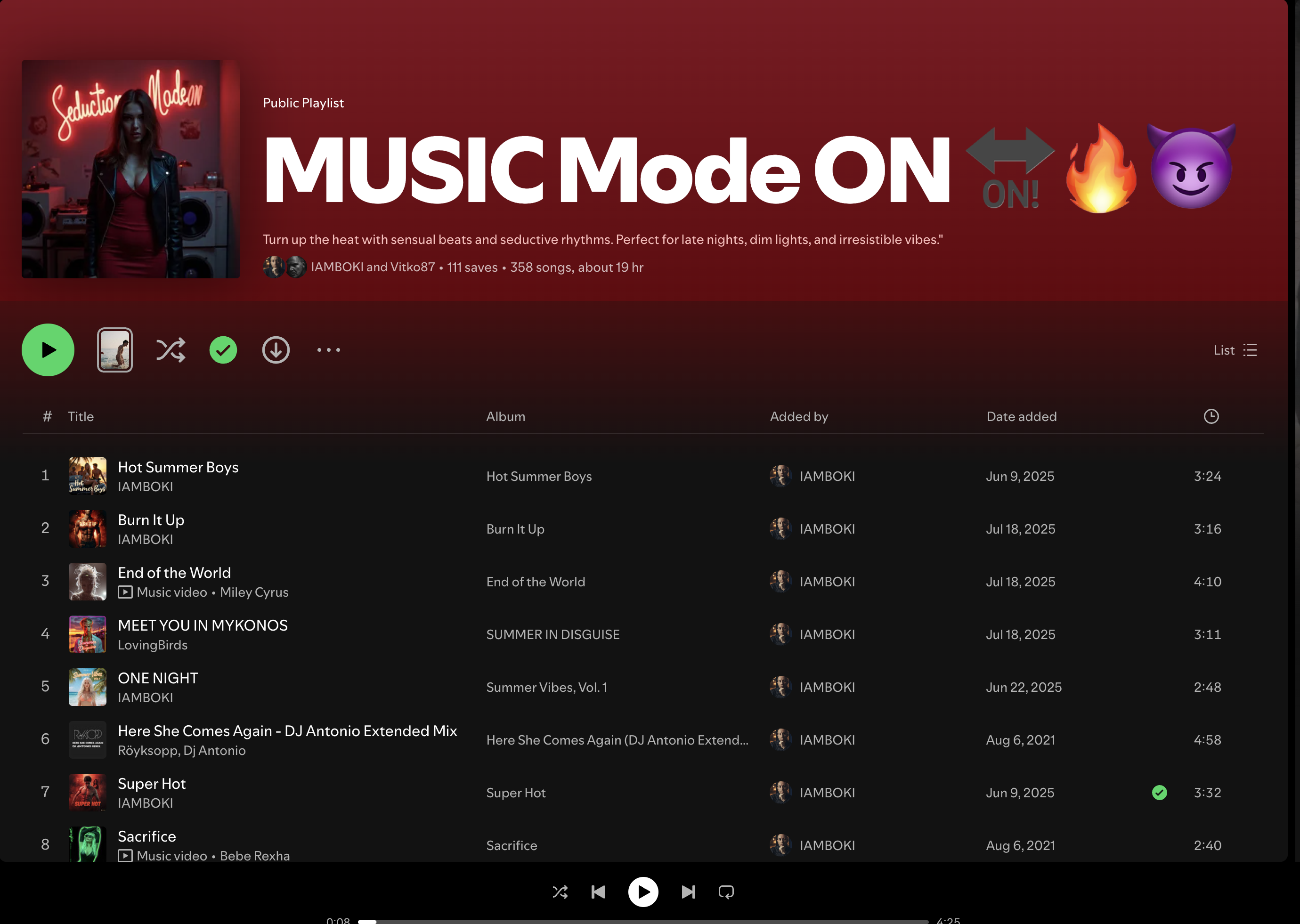 Wez G (Move To The Dancefloor) on MUSIC Mode ON Spotify Playlist