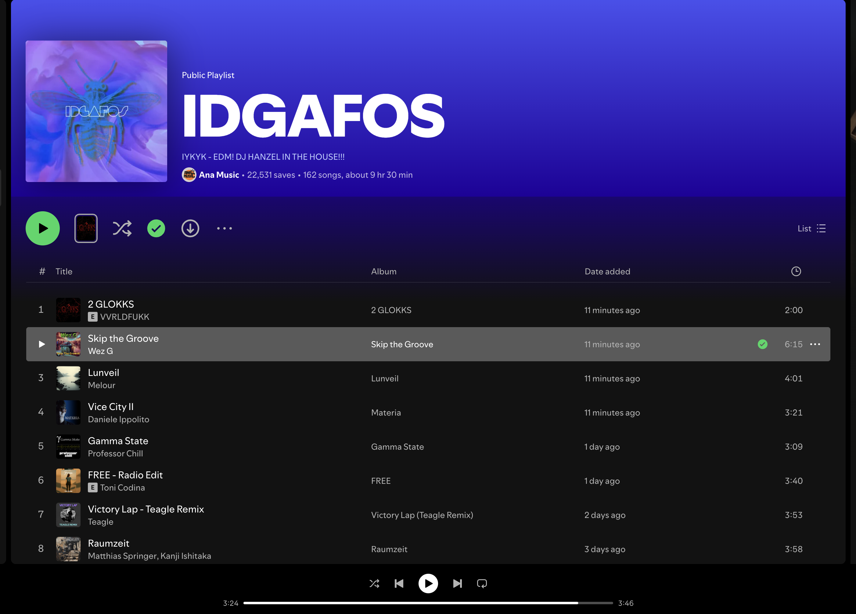 Wez G (Skip The Groove) on IDGAFOS Spotify Playlist