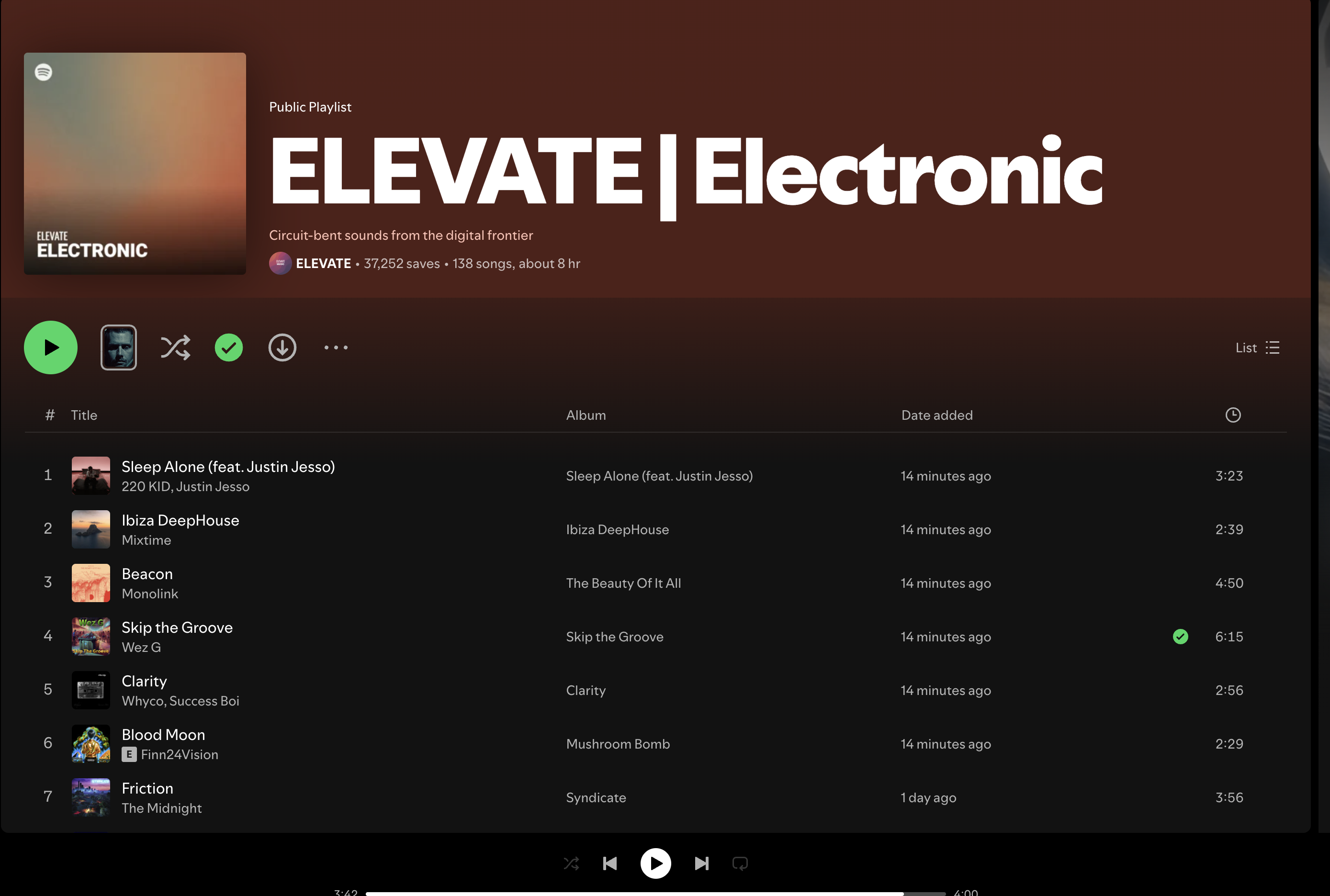 Wez G (Skip The Groove) on ELEVATE Electronic Spotify Playlist