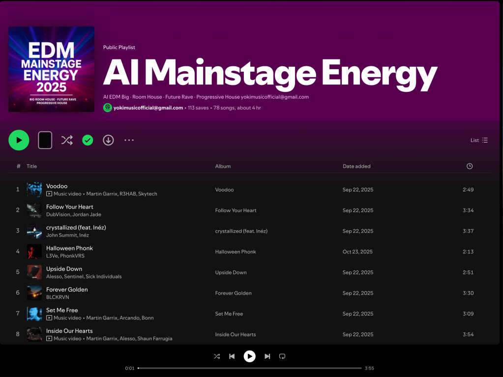 Wez G (Skip The Groove) on AI Mainstage Energy Spotify&nbsp;Playlist