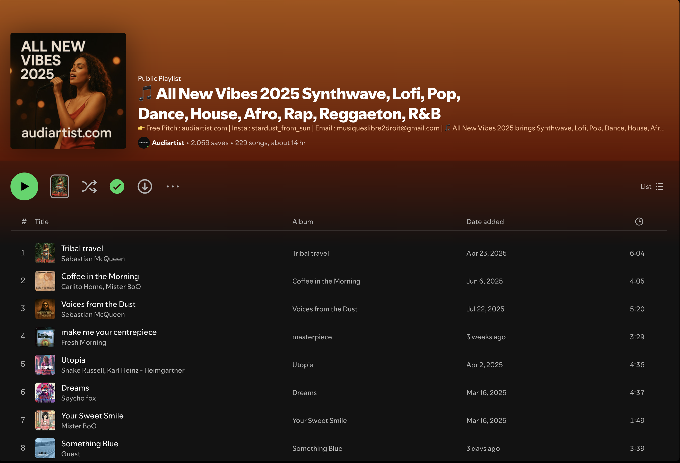 Wez G (Get With The Rhythm) on All New Vibes 2025 Spotify Playlist