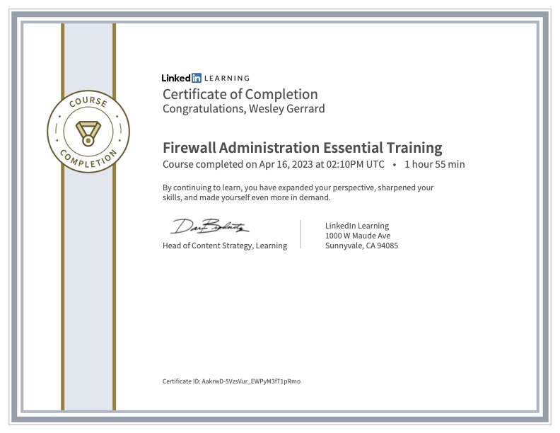 Firewall Administration Essential Training