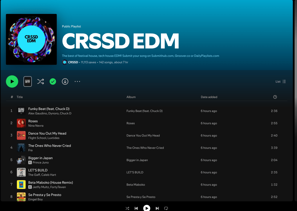 Wez G (Cold Outside) on CRSSD EDM Spotify&nbsp;Playlist