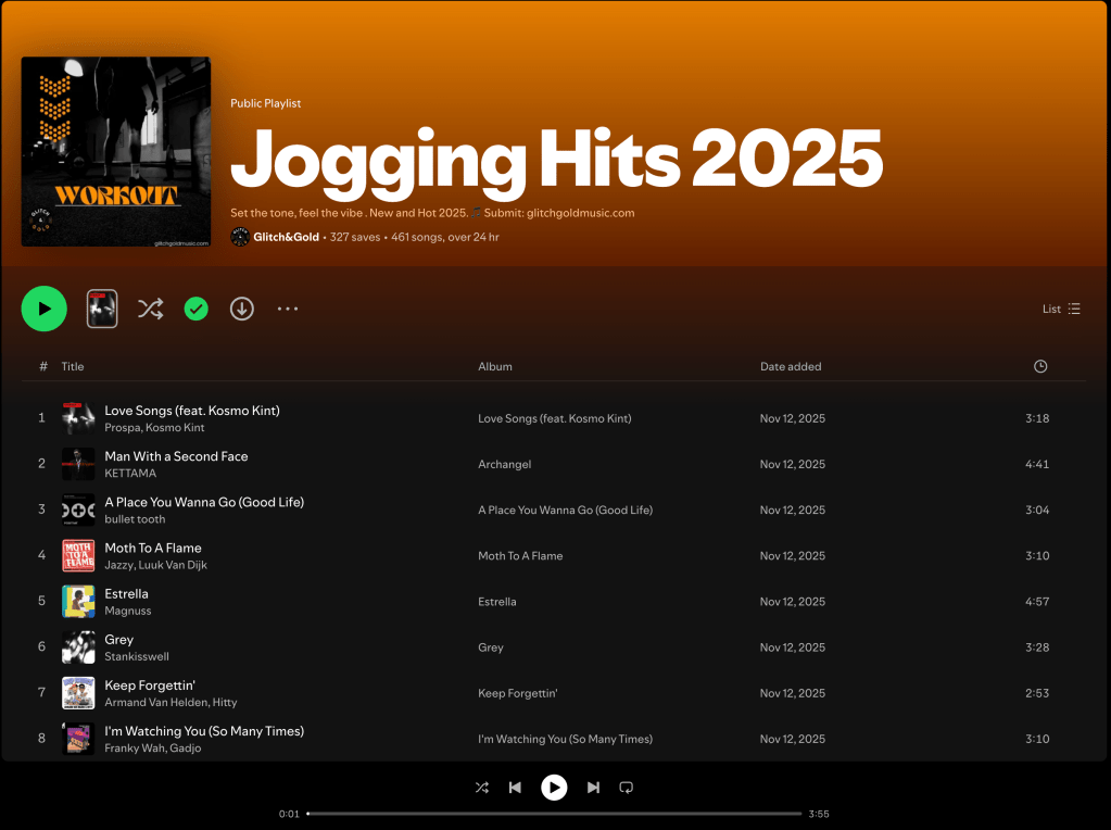 Wez G (Skip The Groove) on Jogging Hits 2025 Spotify&nbsp;Playlist