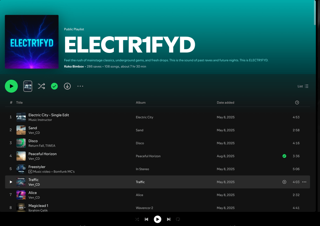 Wez G (Move To The Dancefloor) on Electr1fyd Spotify&nbsp;Playlist