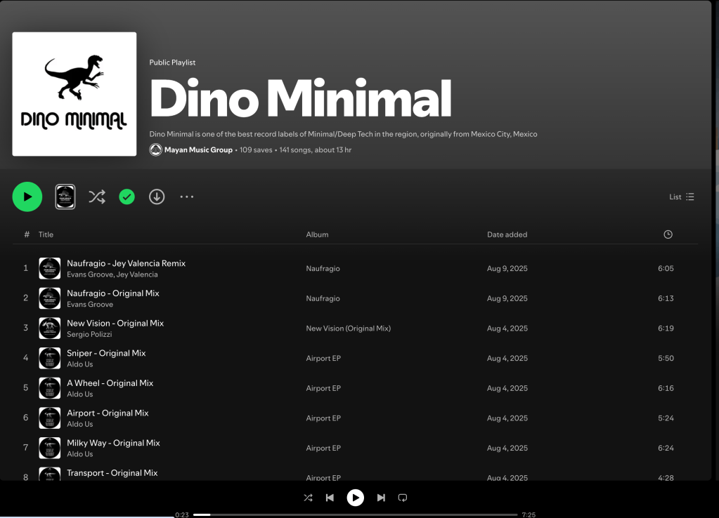 Wez G (Acid Melt) on Dino Minimal Spotify&nbsp;Playlist