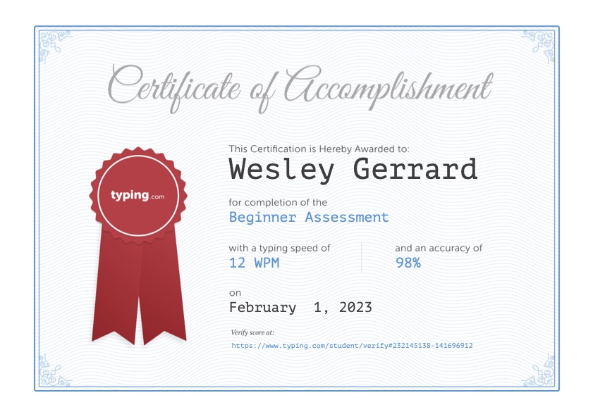 Typing Beginner Assessment