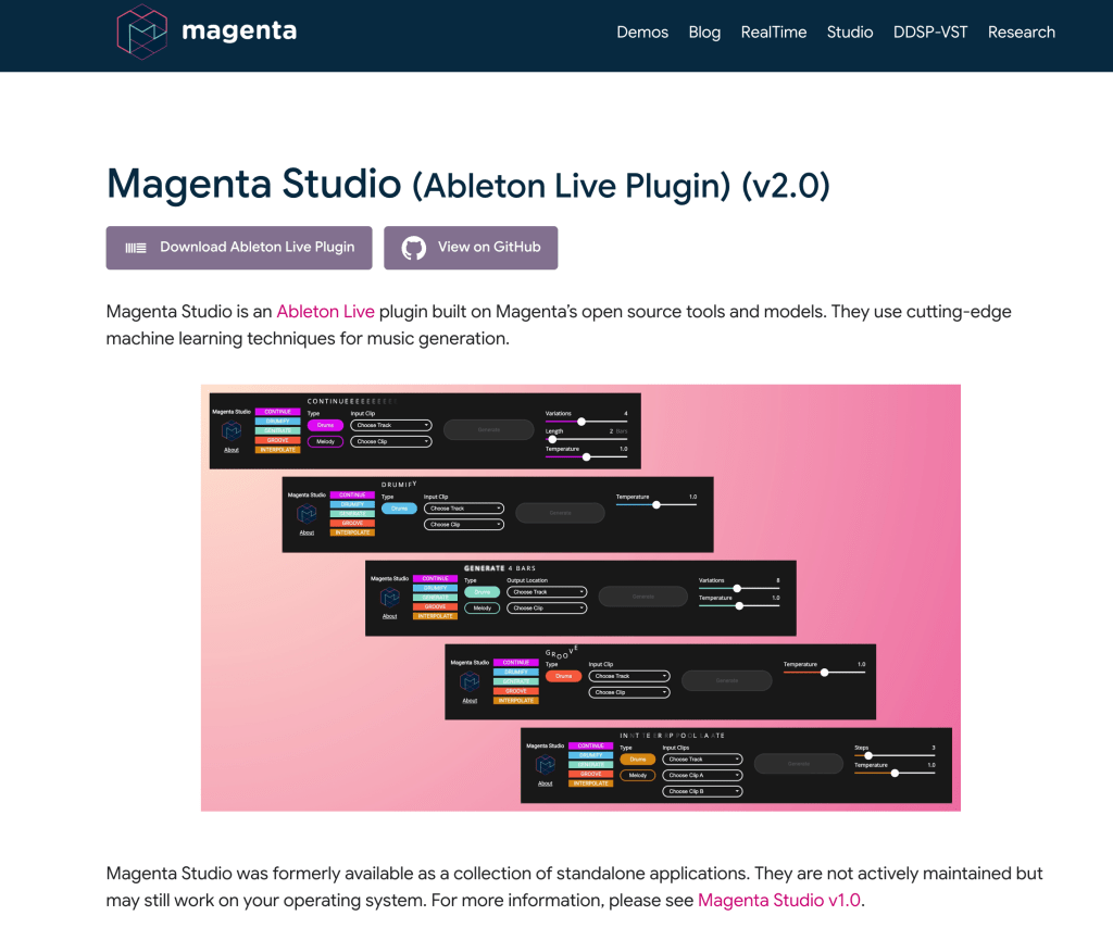 Magenta Studio #AI on Ableton&nbsp;Live