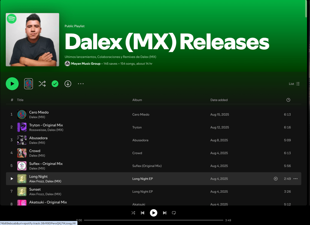 Wez G (Acid Melt) on Dalex (MX) Releases Spotify&nbsp;Playlist