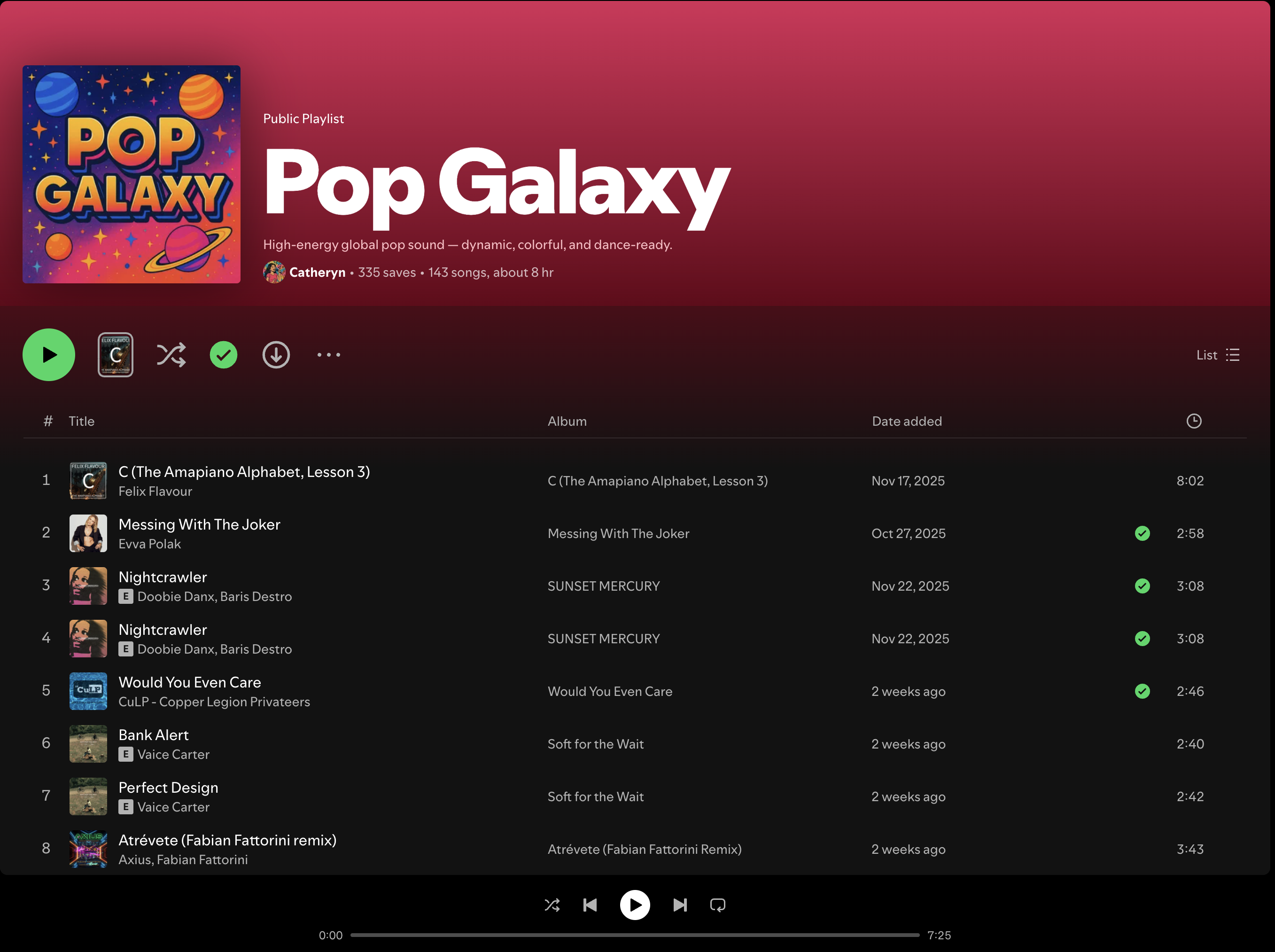 Wez G (Winter Song) on Pop Galaxy Spotify Playlist