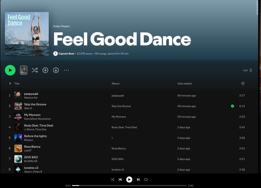 Wez G (Skip The Groove) on Feel Good Dance Spotify&nbsp;Playlist