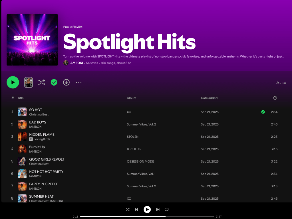 Wez G (Move To The Dancefloor) on Spotlight Hits Spotify&nbsp;Playlist