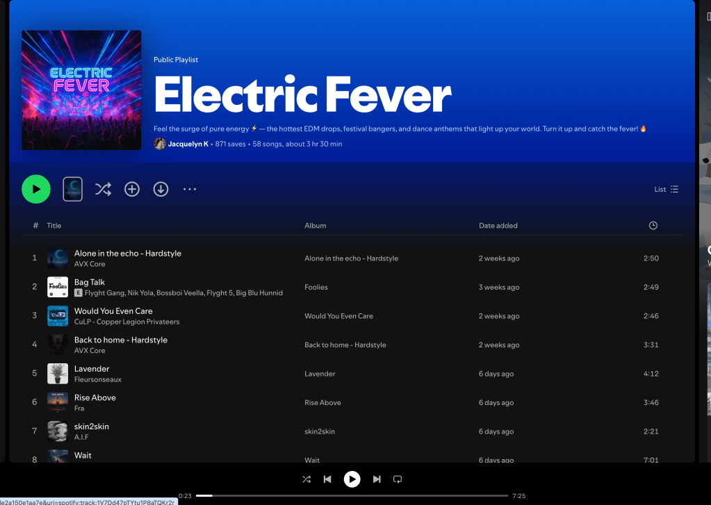 Wez G (Move To The Dancefloor) on Electric Fever Spotify&nbsp;Playlist