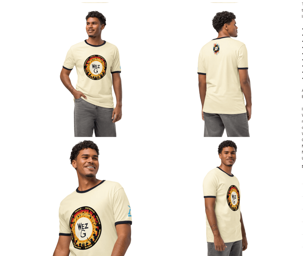 Merchandise: Wez G Logo Unisex Ringer&nbsp;T-shirt