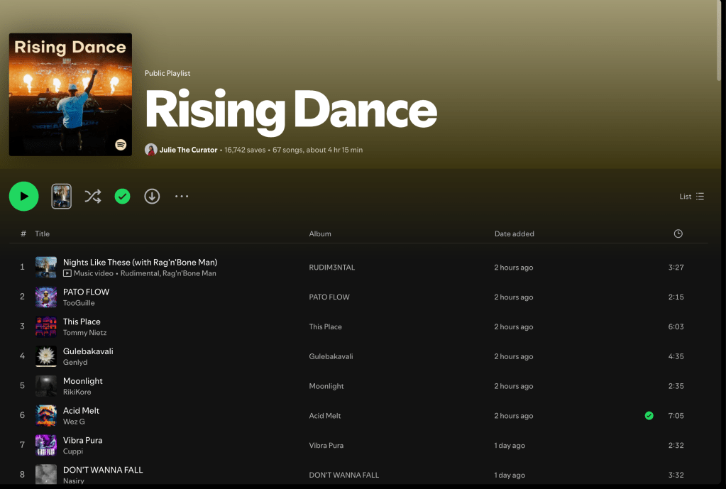 Wez G (Acid Melt) on Rising Dance Spotify&nbsp;Playlist