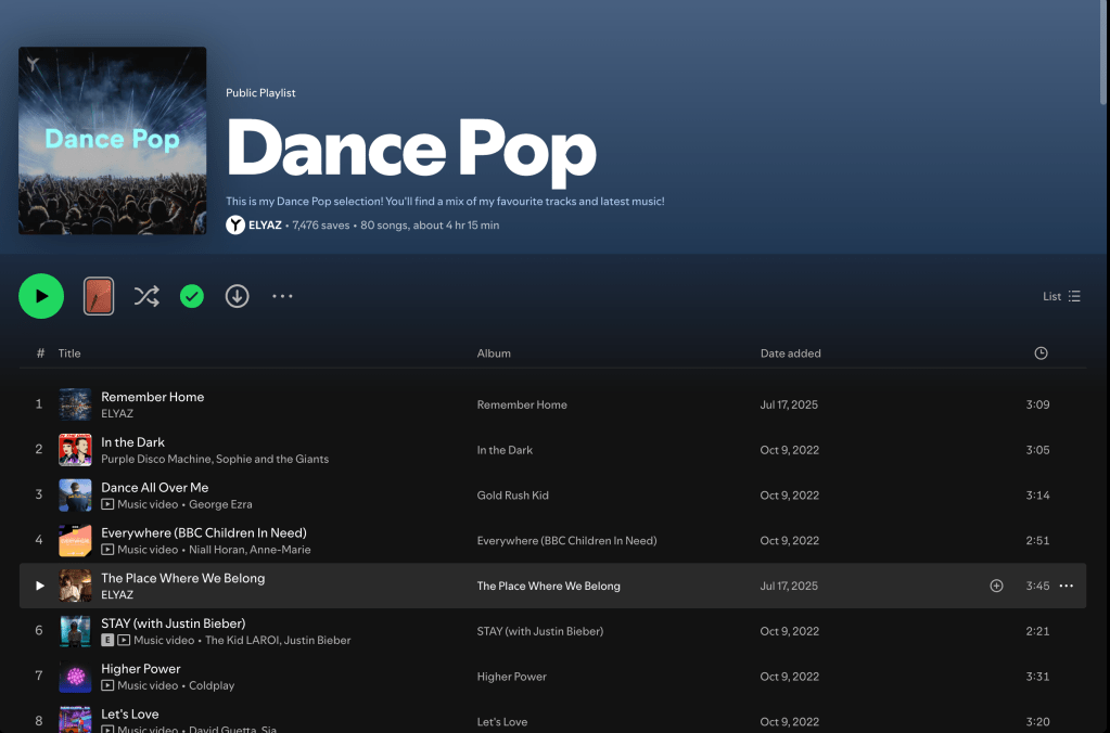 Wez G (Get With The Rhythm) on Dance Pop Spotify&nbsp;Playlist