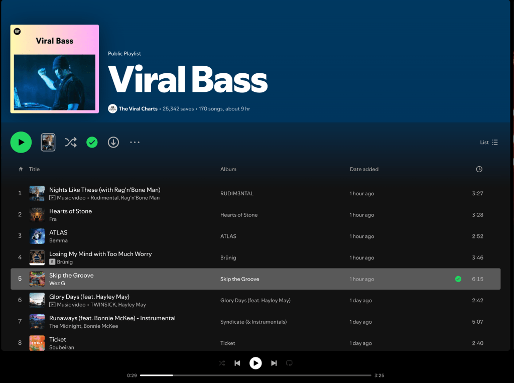 Wez G (Skip The Groove) on Viral Bass Spotify&nbsp;Playlist
