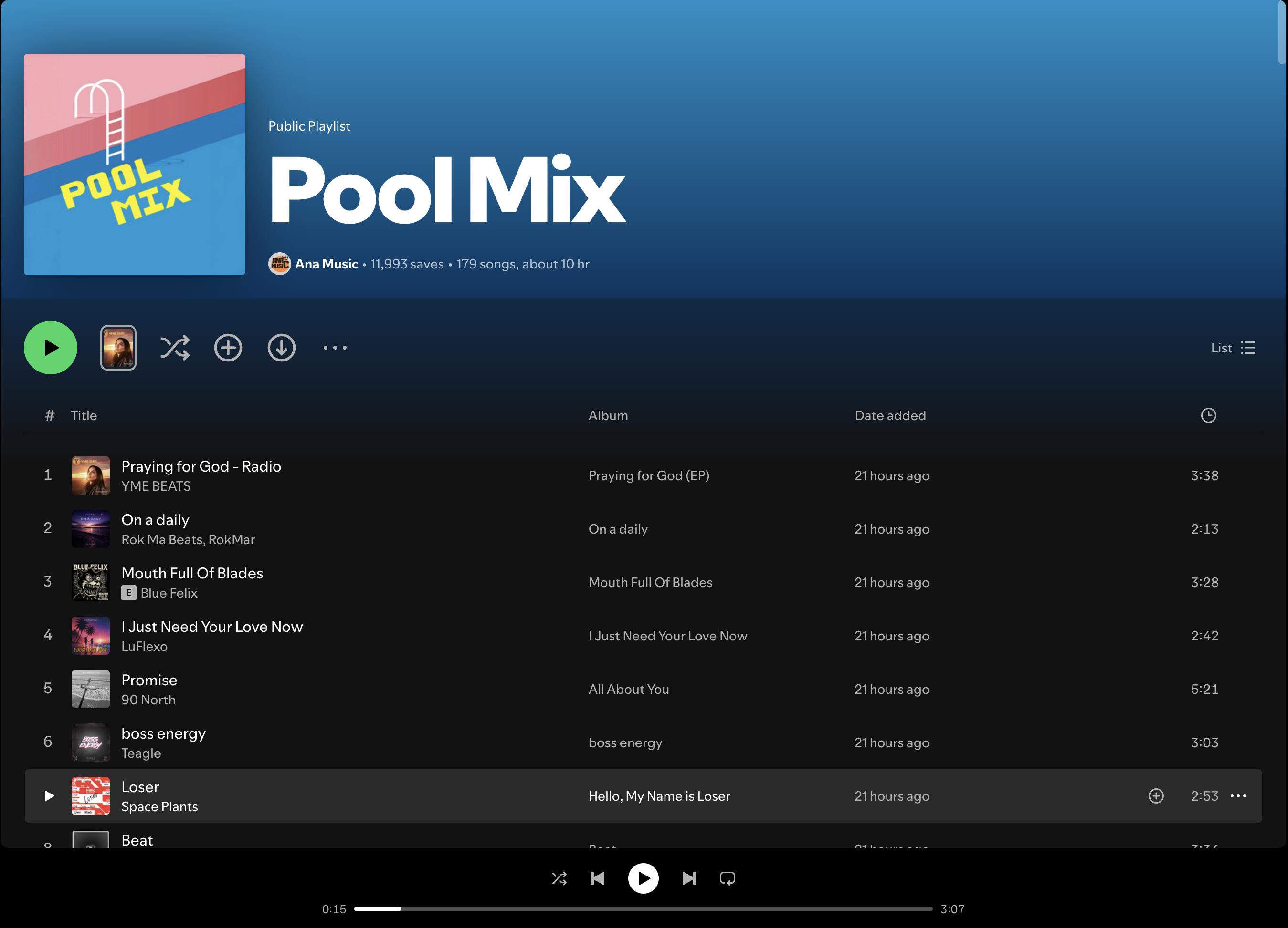 Wez G (Skip The Groove) on Pool Mix Spotify Playlist