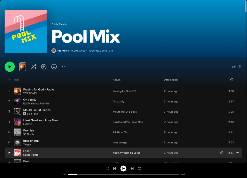 Wez G (Skip The Groove) on Pool Mix Spotify Playlist