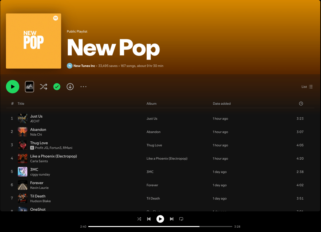 Wez G (Sunshine At The Right Time) on New Pop Spotify&nbsp;Playlist