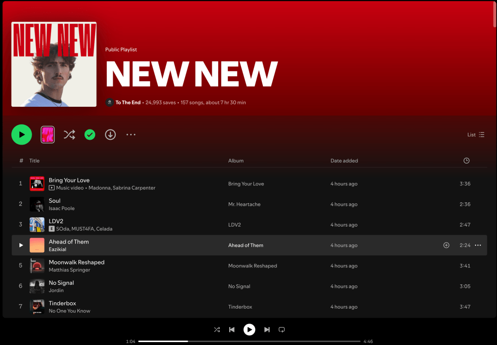 Wez G (Sunshine At The Right Time) on New New Spotify&nbsp;Playlist