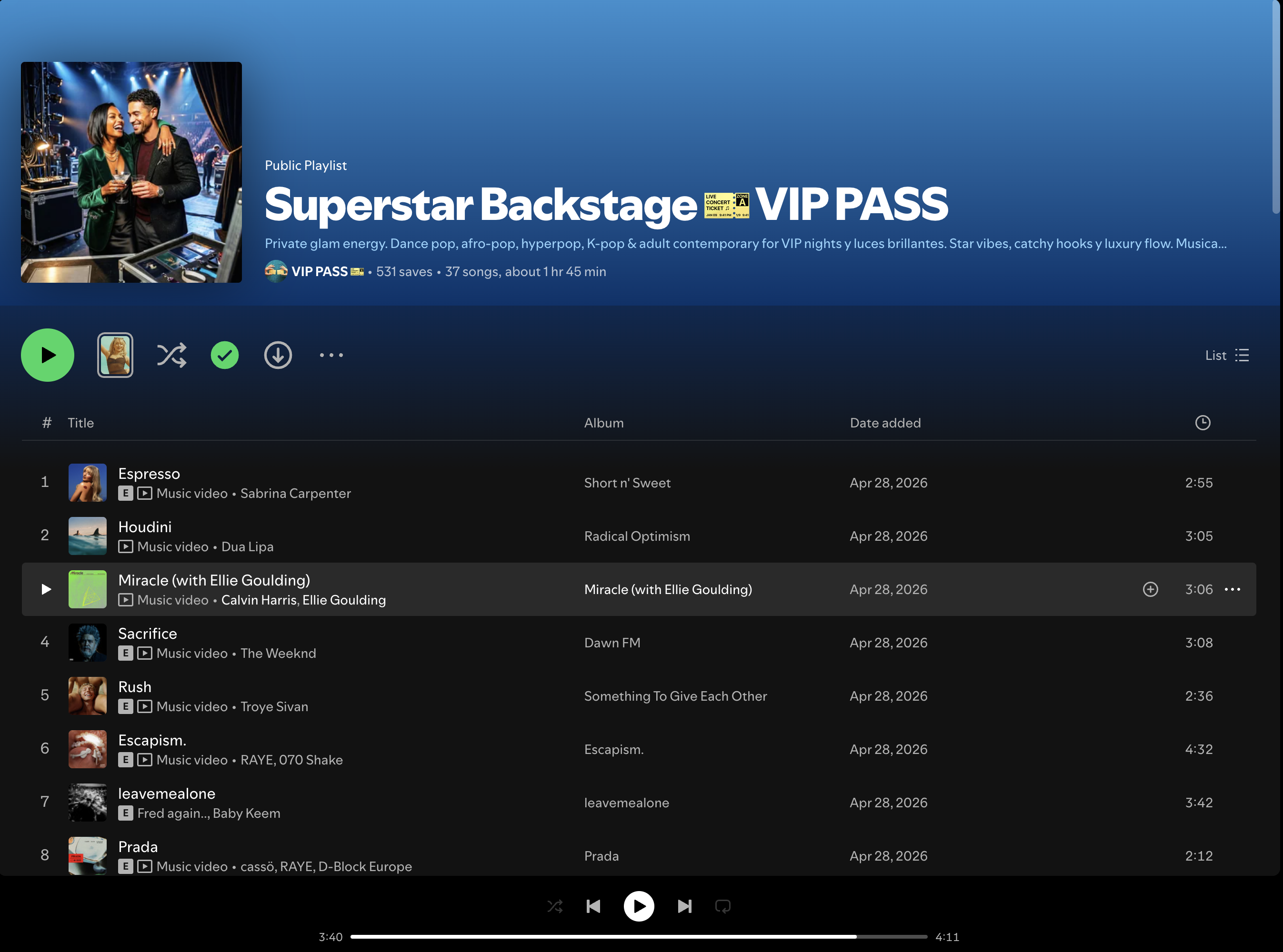 Wez G (The Show) on Superstar Backstage VIP PASS Spotify Playlist