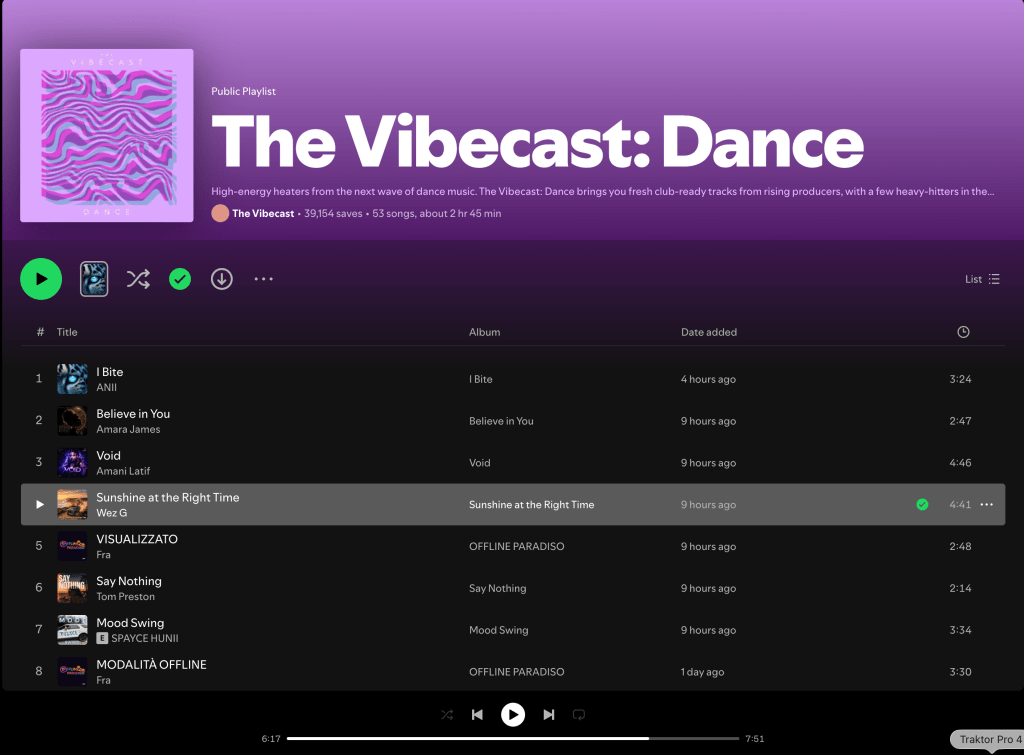 Wez G (Sunshine At The Right Time) on The Vibecast: Dance Spotify&nbsp;Playlist