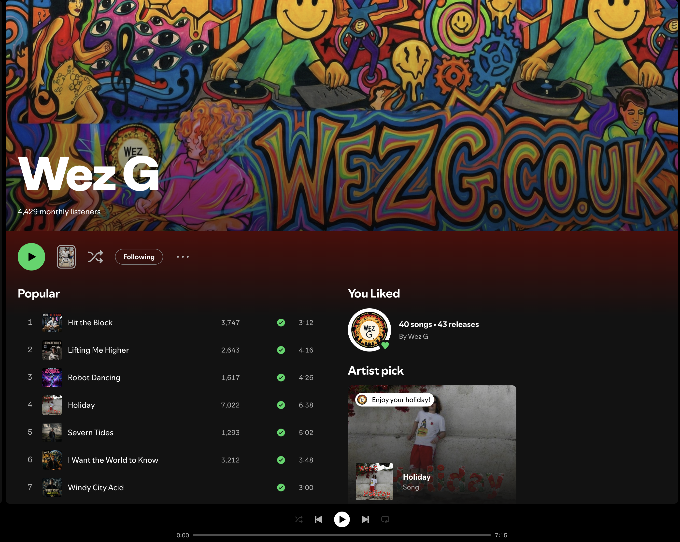 Wez G Statistics August 2026