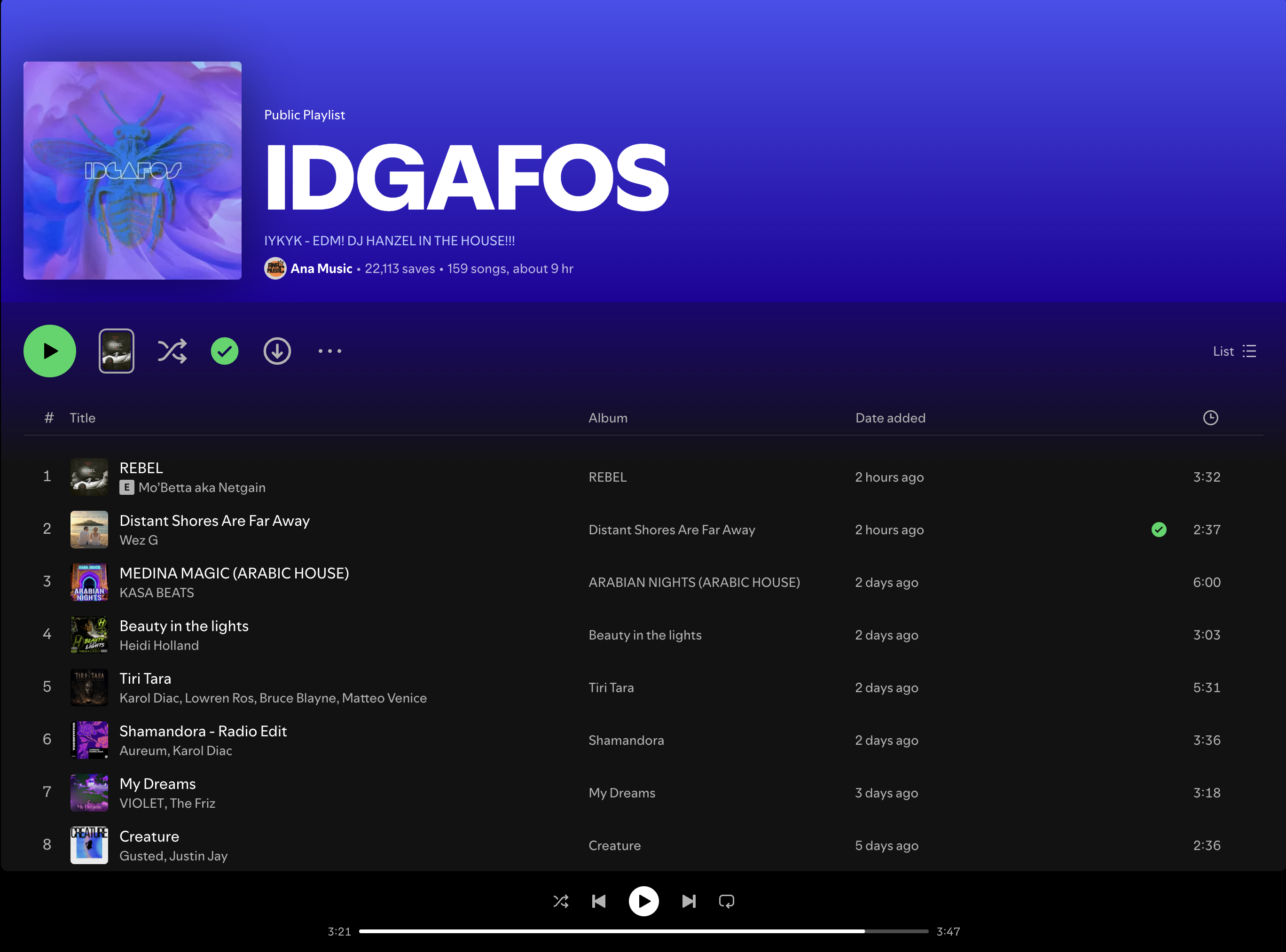 Wez G (Distant Shores Are Far Away) on IDGAFOS Spotify Playlist